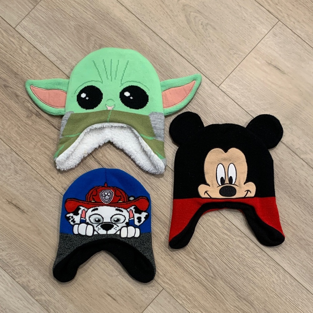 Set of 3 Character Disney Star Wars nickelodeon, Winter Hats